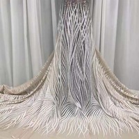 Tissu de Dentelle Africaine Paillettes Paillettes Dentelle Stripe Menthe Vert Dentelle Paillettes Tissu pour la Fête