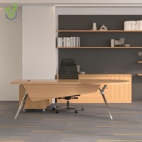 Iultra-Bureau de direction simple en chêne MDF MFC, table de direction minimaliste moderne, grand bureau de direction en forme de L