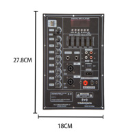 380*190mm 50W 12V Ekranlı Hoparlör Amplifikatör Kartı, FM Radyo, USB TF AUX, Büyük Uzaktan Kumanda, Demir Plaka, Büyük Halka Trafosu*