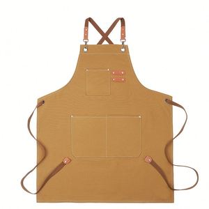 Delantal de Trabajo Impermeable de Lona con Tirantes Cruzados y Múltiples Bolsillos para Chef, Barbero, Carpintero, Artista - Product Image 2