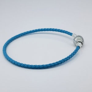 <span class=keywords><strong>Pulsera</strong></span> de Cuero Trenzado con Cierre de Concha de Mar de Plata de Ley S925 Pandoras Moments y Turquesa - Product Image 4