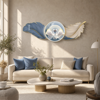 Décoration murale en MDF gravé 3D moderne de luxe, plume de cygne, boule de cristal en relief, décoration murale pour chambre à coucher, salon, hôtel