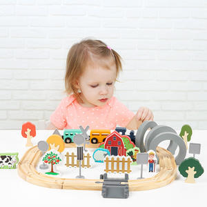 Vehículo de Madera para Pista - Tren de Madera Pequeño para Armar (42 Piezas) para Uso Agrícola - Product Image 2