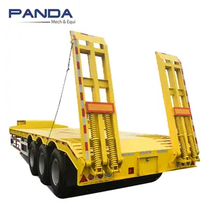 Multi-usage 3 4 5 essieux 60 tonnes 80 tonnes Lowloader spécial Lowboy Flatbed Lowbed Semi Remorque Steel Panda Truck Trailers Ltd.