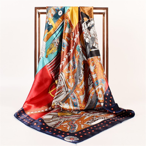 Bufanda cuadrada de satén personalizada para mujer, chal de 90cm, para vestido, otras bufandas, ropa judía - Product Image 4