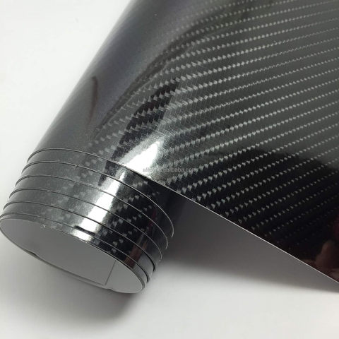 Black 6D Carbon Fiber Vinyl Wrap Roll Lypumso Super Glossy Car Wrap Film Featuring Bubble Free Air Release Technology Car Motor