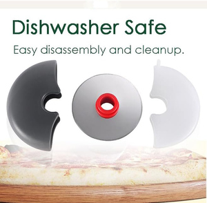 ที่ตัดพิซซ่าพลาสติกทรงกลมทำจากสแตนเลสโลโก้แบบแมนนวล - Product Image 3