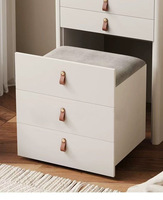 Table de toilette blanche personnalisée pour chambre à coucher, avec miroir et tabouret escamotable intégré, pour mobilier de chambre