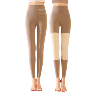 เลกกิ้งกันหนาวเอวสูงบุขนหนานุ่มสำหรับผู้หญิง ผลิตจากผ้าโพลีเอสเตอร์ถักนุ่มพิเศษ ความยาวระดับข้อเท้า - Product Image 2