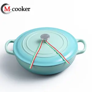 Mcooker 2023 Mini bulat Enamel besi cor Pot Belanda Oven Casserole Cocotte peralatan masak dengan tutup