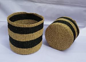 Juego de 2 Cestas de Alta Calidad, Cestas de Mimbre Natural Negro, Diseño Moderno, para Almacenamiento y Organización del Hogar, de Vietnam - Product Image 2