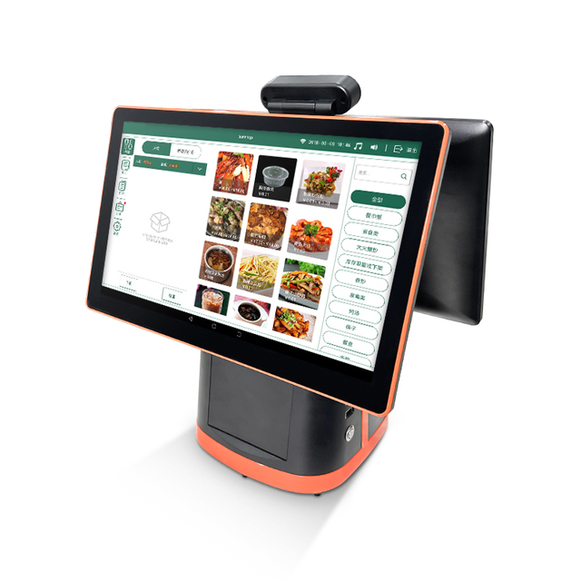 Android Face Recognition Pos Cash Register Dual Screen Pos Terminal QR Code Scanner Pos Terminal with Thermal Printer