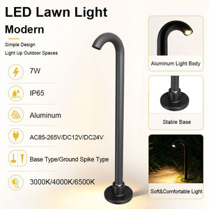 Lampe de jardin en forme de J, alimentation directe usine, DC24V, en aluminium, étanche IP65, pour cour, parc, allée, éclairage paysager, lumière LED pour pelouse - Product Image 3