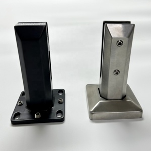 Collier <span class=keywords><strong>de</strong></span> serrage moderne en acier inoxydable noir mat pour clôture <span class=keywords><strong>de</strong></span> piscine extérieure, balustrade, main courante, escalier, balcon, quincaillerie <span class=keywords><strong>de</strong></span> garde-corps en verre - Product Image 1