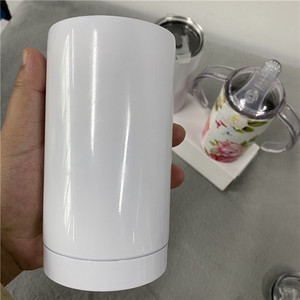 Meilleur cadeau 12oz 360ml Même largeur de haut en bas enfants bébé gras droit sublimation 12oz tasses de voyage avec couvercle paille - Product Image 4