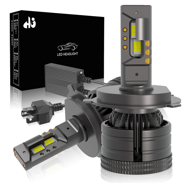 HUAJIAN High Wattage 200W 20000LM Car Lamp LED M5 Auto Headlamp H4/H7/H11/9005/9006/9012 Headlight Bulb with 3 Copper Tube