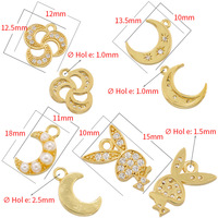 Glowluxe Breloques en Cuivre Plaqué Or Zircon Lune Étoile Cœur, Connecteurs Pendentifs pour la Fabrication de Bijoux en Gros