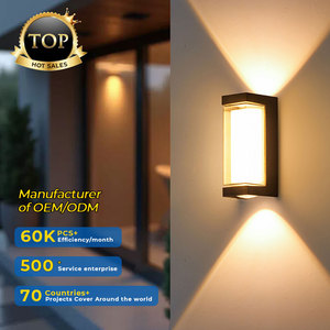 Hiện đại ngoài trời nhôm hình chữ nhật IP65 không thấm nước 85V ~ 265V ấm trắng 6W 12W lên xuống Đèn tường với chứng nhận CE - Product Image 1