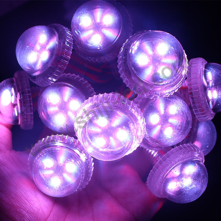 26mm 3-LED Smd5050 RGB Pixel Lights Programmable IP65 Rgb Led Point Lights for Theme Park Lamp Body Made of PC