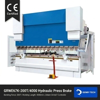 Prensa Plegadora Hidráulica CNC Semiautomática de Alta Precisión 200T 4000mm con Motor de Rodamientos WE67K para Plegado de Chapa Metálica, Control Delem DA-66T