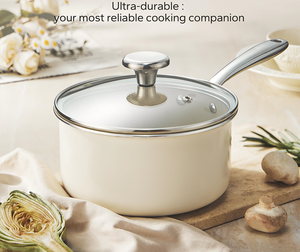 <span class=keywords><strong>Set</strong></span> di <span class=keywords><strong>2</strong></span> <span class=keywords><strong>Padelle</strong></span> in Ceramica Antiaderente con Manico Termoisolante, Pentola con Coperchio, Non Tossico, Senza PTFE, Disponibile OEM ODM - Product Image 4