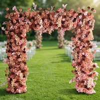 Arche de fleurs vertes artisanales pour l'entrée de mariage, EG-FA117, en verdure naturelle au toucher réel, pour cérémonie de mariage