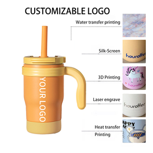 Bán hàng nóng tùy chỉnh Tumbler với xử lý nắp cho trẻ em leakproof cách điện 14oz đôi tường thép không gỉ Cốc trẻ em chai nước - Product Image 4