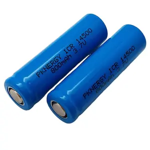 AA size rechargeable lithium ion cell ICR14500 700mah 750mah 800mah li-ion battery