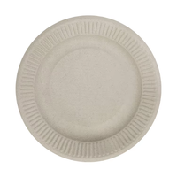 Assiettes en papier écologiques de 6 pouces, jetables, en canne à sucre, rondes, rayées, biodégradables, mini-assiettes en bagasse pour gâteaux, pour les fêtes
