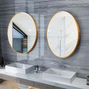 600/700/800/900Mm Đen Nhôm Khung Vòng Tường Phòng Tắm Gương Với Chân Đế - Product Image 3