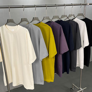 T-shirt uni en gros avec logo de marque personnalisé, 100 % coton, poids lourd, tee-shirt vierge pour impression personnalisée, taille plus, homme, femme, convient à DTF, DTG - Product Image 2