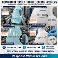 Imprimante CIJ industrielle pour l'impression de codes de lot et de date sur les bouteilles de détergents et de produits de nettoyage