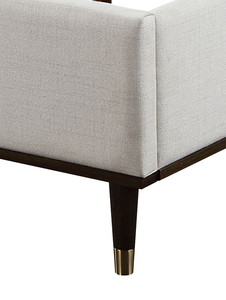 Modern Light Gray Fabric Adjustable Convertible Queen <b>Bed</b> - Product Image 3