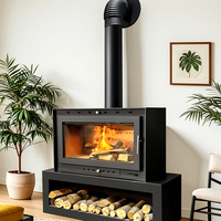 Poêle à granulés de bois en fonte au design traditionnel, écologique, durable, à alimentation automatique, foyer hydro, autoportant pour villas