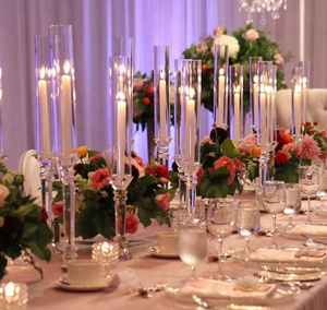 Prezzo all'ingrosso ciotole di fiori tavoli di nozze centro pezzi decorazioni di cristallo braccia <span class=keywords><strong>trasparenti</strong></span> <span class=keywords><strong>portacandele</strong></span> di cristallo - Product Image 1