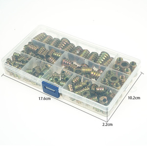 Connecteur de meubles en alliage de zinc et acier au carbone, tête plate, entièrement fileté, écrou à insérer M4 M5 M6 M8, vis à bois, finition zinguée - Product Image 4