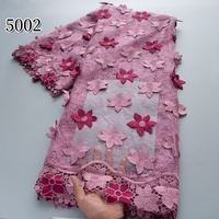 Tela de Encaje Africana Bordada con Flores 3D, Soluble en Agua, de Alta Calidad, para Vestidos de Fiesta, Guipur, Cordón, Gran Venta