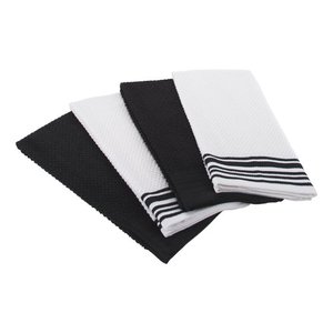 Toalla de cocina reutilizable | Toallas de limpieza de platos multiusos blancas lisas con logotipo personalizado | Fabricante de India - Product Image 4