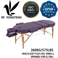 Lit de massage pliable moderne OEM à trois sections en PU, avec dossier réglable en hauteur, portable, éponge haute densité pour salons