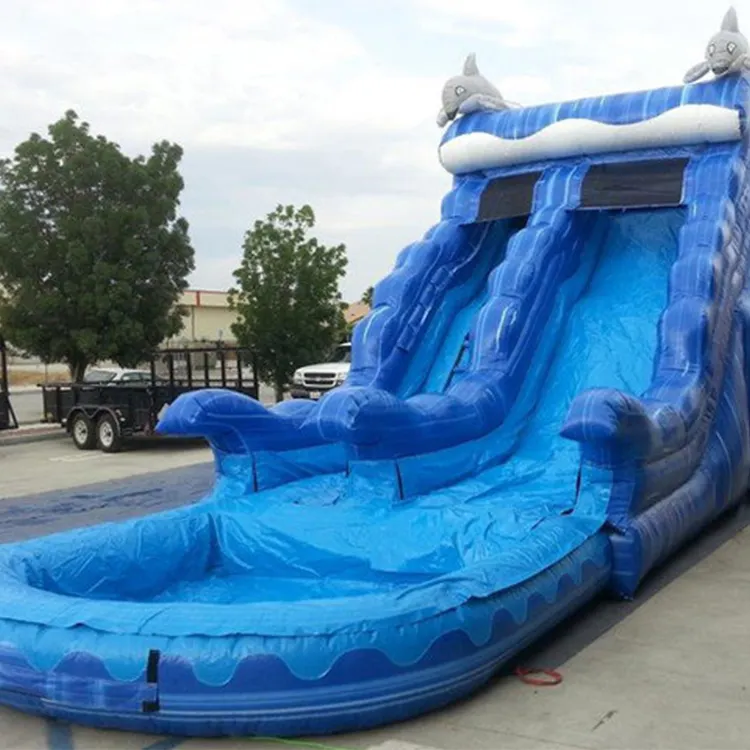 Gigantic Dry Water Inflate Combo In Sswimming Pool Big Summer Splash Large Park Patriotic Inflatable Slide For Adults