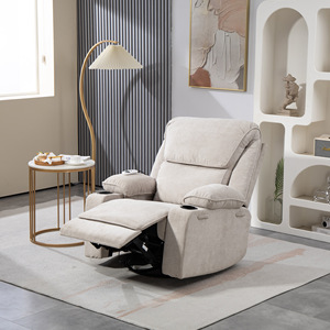 Sillón <span class=keywords><strong>reclinable</strong></span> eléctrico de tipo económico con material de tela de diseño moderno con portavasos para muebles de sala de estar - Product Image 2