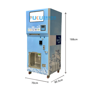 Máy bán đá tự động đóng bao 160KG có hệ thống thanh toán bằng tiền xu và tiền giấy / máy bán đá (CE) - Product Image 2