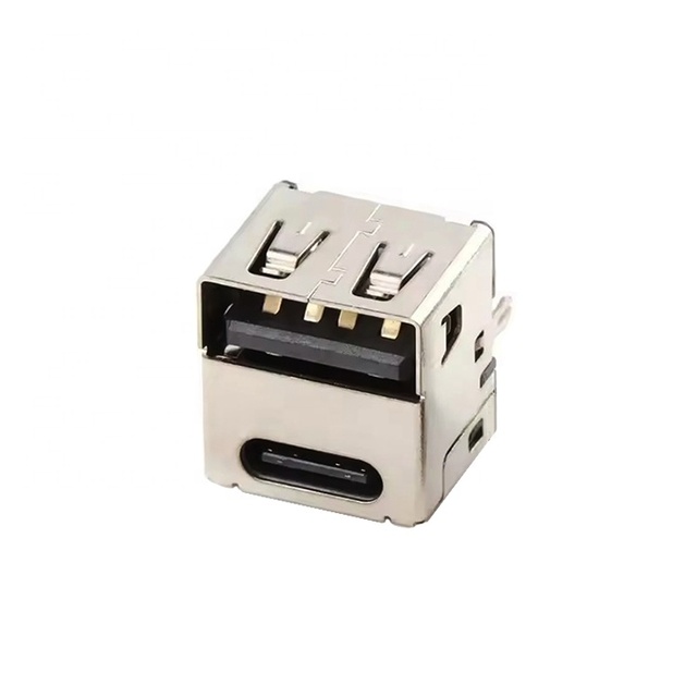 Manufacturer supplier SMD vertical mount 4 pin USB Type A + 14 pin Type C USB-C 18 pin female 2 in 1 multi usb socket connector