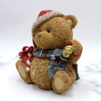 Grosir Beruang Teddy Resin Hadiah Hari Natal dengan Lampu LED