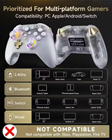 Manette sans fil EasySMX D05 Pro avec capteur Hall, station de charge RGB, sans dérive de joystick, pour PC, Switch, Android