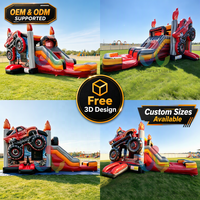 Structure gonflable commerciale Monster Truck tout-terrain avec pneus pour événements extérieurs et location d'équipements de divertissement