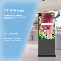 Écran d'affichage commercial LCD de 32 pouces avec roues en option pour hall d'exposition, kiosque interactif tactile, télécommande pour magasin