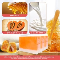 Savon Solide Artisanal au Lait de Chèvre et Miel, Naturel, Biologique, Non Irritant, Éclaircissant et Exfoliant pour la Peau, en Forme de Gâteau