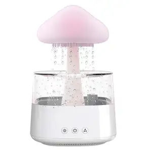 새로운 디자인 독특한 수면 편안한 물방울 소리 야간 조명 아로마 테라피 아로마 에센셜 오일 디퓨저 비 구름 가습기