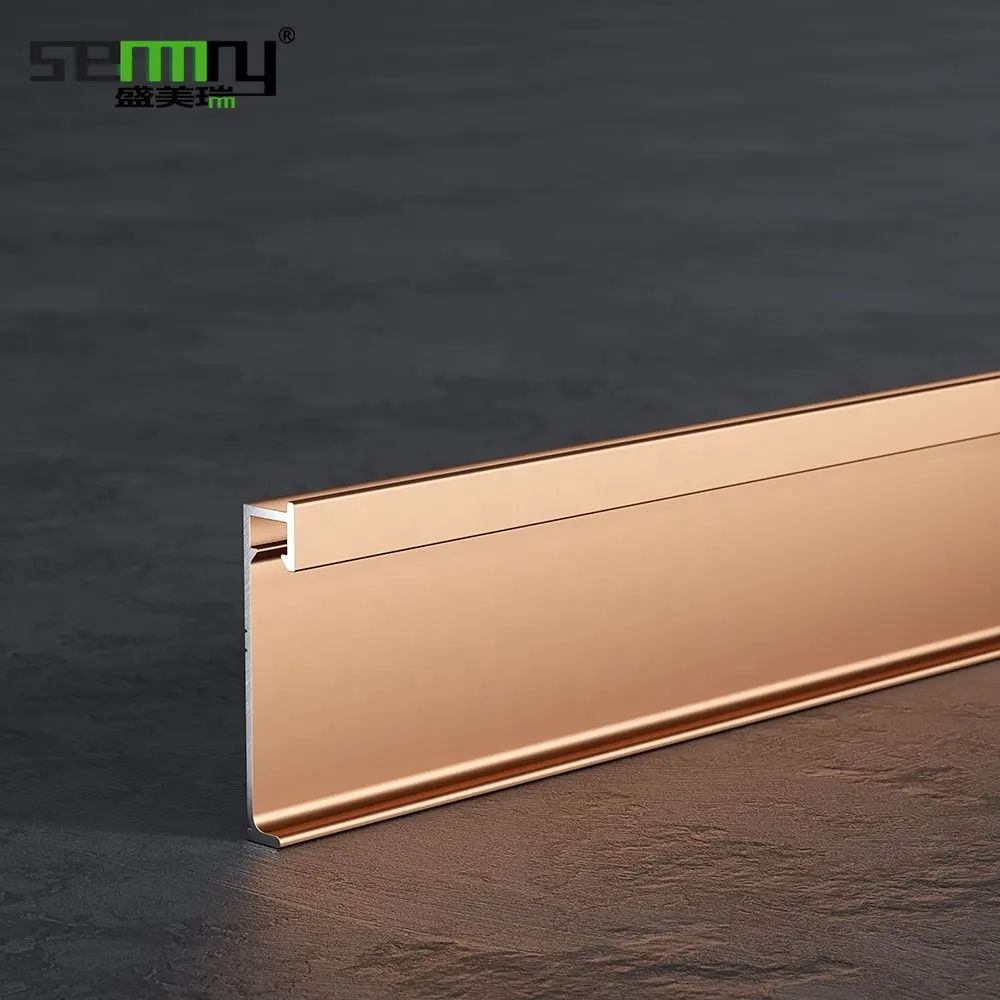 Newest Customized Aluminum black skirting board skirting profiles with led lights